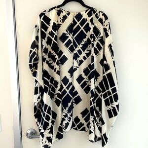 Cream and black printed kimono